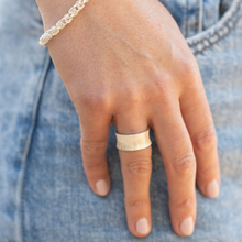 Load image into Gallery viewer, Fabuleux Vous Bijoux Frosted Wide Silver Ring