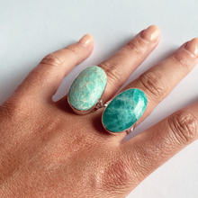 Load image into Gallery viewer, Fabuleux Vous La Stele Amazonite Sterling Silver Oval Ring