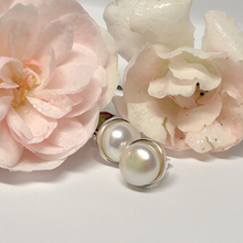 Load image into Gallery viewer, Fabuleux Vous Silver Perle Fresh Water Pearl Button Stud Earrings