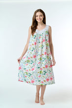 Load image into Gallery viewer, Arabella White with Floral Print Laced V Neck Nightie