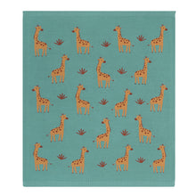 Load image into Gallery viewer, Living Textiles Whimsical Baby Blanket- Giraffe/Sage