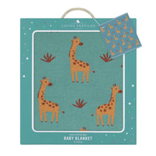 Load image into Gallery viewer, Living Textiles Whimsical Baby Blanket- Giraffe/Sage