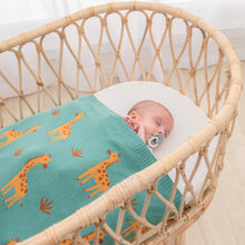 Load image into Gallery viewer, Living Textiles Whimsical Baby Blanket- Giraffe/Sage