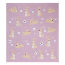 Load image into Gallery viewer, Living Textiles Whimsical Baby Blanket- Bunny/Lilac