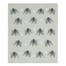 Load image into Gallery viewer, Living Textiles Whimsical Baby Blanket- Elephant/Grey