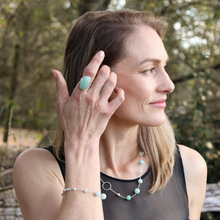 Load image into Gallery viewer, Fabuleux Vous La Stele Amazonite Sterling Silver Oval Ring