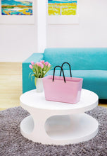 Load image into Gallery viewer, Hinza Large Dusty Pink Bag- Green Plastic