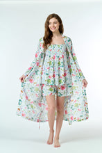 Load image into Gallery viewer, Arabella White with Floral Print Dressing Gown/Robe