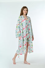 Load image into Gallery viewer, Arabella White with Floral Print Dressing Gown/Robe