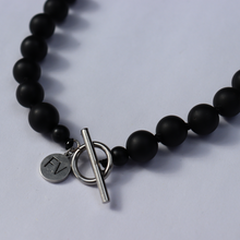 Load image into Gallery viewer, Fabuleux Vous Black Onyx, Pearl & Silver Fob Necklace