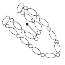 Load image into Gallery viewer, Fabuleux Vous Steel Me Super Link SS Black Necklace 85cm