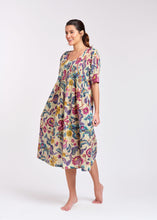 Load image into Gallery viewer, Arabella Pinks/Purples Shirred Bodice Short Sleeve Nightie