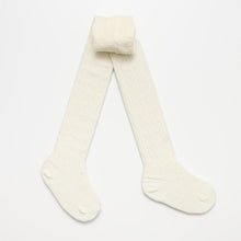 Load image into Gallery viewer, Lamington Merino Wool Cable Tights- Natural