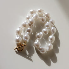 Load image into Gallery viewer, Fabuleux Vous Steel Me Baroque Pearl Man Made Yellow Gold Fob Necklace 45cm