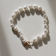 Load image into Gallery viewer, Fabuleux Vous Steel Me Baroque Pearl Man Made Yellow Gold Fob Necklace 45cm
