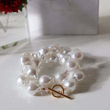 Load image into Gallery viewer, Fabuleux Vous Steel Me Baroque Pearl Man Made Yellow Gold Fob Necklace 45cm