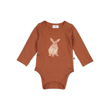 Load image into Gallery viewer, Burrow and Be Mr Hopkins Long Sleeve Bodysuit- Chestnut