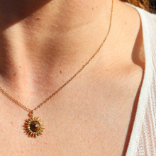 Load image into Gallery viewer, Fabuleux Vous Steel Me Soleil Tigers Eye Necklace