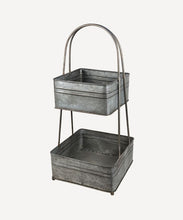 Load image into Gallery viewer, French Country Collections 2 Tier Square Metal Basket