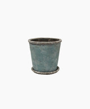 Load image into Gallery viewer, French Country Collections Sea Blue Plant Pot & Saucer Medium