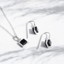 Load image into Gallery viewer, Fabuleux Vous La Stele Black Onyx Hook Earrings Petite