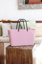 Load image into Gallery viewer, Hinza Large Dusty Pink Bag- Green Plastic