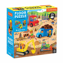 Load image into Gallery viewer, Mudpuppy Construction Site 25 Piece Floor Puzzle With Shaped Pieces