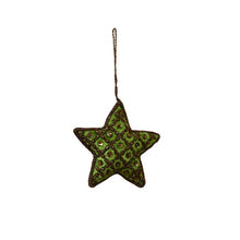 Load image into Gallery viewer, Maytime Antique Hanging Beaded Star- Green