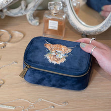 Load image into Gallery viewer, Wrendale Designs Embroided Accessory Case- "Daisy Coo" Highland Cow