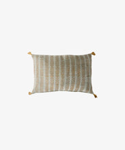 Load image into Gallery viewer, French Country Collections Leaf Handblock Velvet Cushion with Feather Inner