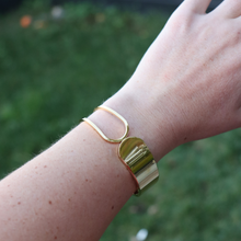 Load image into Gallery viewer, Fabuleux Vous Steel Me Yellow Gold Polar Cuff Bracelet