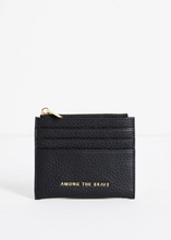 Load image into Gallery viewer, Among The Brave Small Black Leather Card Holder
