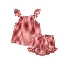 Load image into Gallery viewer, Nature Baby Petal Set- Red Gingham