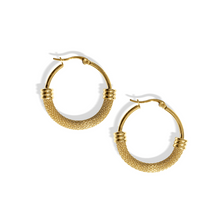 Load image into Gallery viewer, Fabuleux Vous Steel Me Stainless Steel Yellow Gold Mimi Earrings 30mm