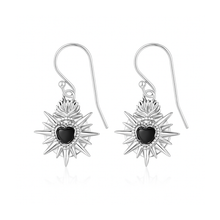 Load image into Gallery viewer, Fabuleux Vous La Stele Black Onyx Heart Earrings