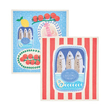Load image into Gallery viewer, Annabel Trends Swedish Style Dish Cloths set of 2-Sardines/Sicily