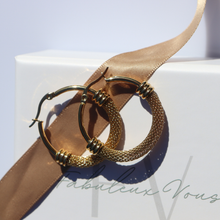 Load image into Gallery viewer, Fabuleux Vous Steel Me Stainless Steel Yellow Gold Mimi Earrings 30mm
