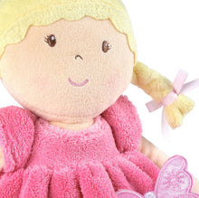 Load image into Gallery viewer, Bonikka Butterfly Kids- Ria 35cm Blonde Hair/Pink & White Dress