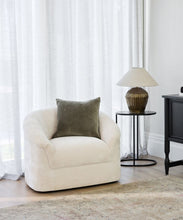Load image into Gallery viewer, French Country Collections Velvet Cushion Light Olive with Feather Inner