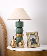 Load image into Gallery viewer, French Country Collections Stacked Verdi Lampbase with Coolie Shade Black 35cm