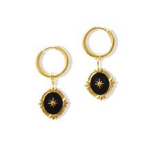Load image into Gallery viewer, Fabuleux Vous Steel Me Boho Black Star Earrings