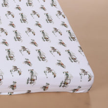 Load image into Gallery viewer, Little Bee by Dimples Cotsheet- Cowboys