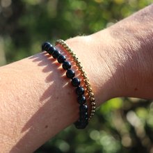 Load image into Gallery viewer, Fabuleux Vous The Black Edit Black Onyx and Yellow Gold Chain Bracelet