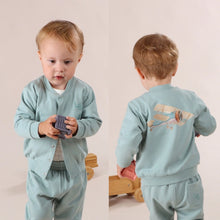 Load image into Gallery viewer, Little Bee by Dimples Blue Mist Cotton Bomber Jacket