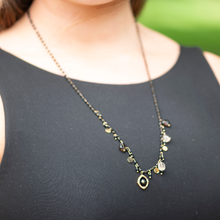 Load image into Gallery viewer, Fabuleux Vous Steel Me Boho Black Stone Necklace