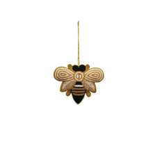 Load image into Gallery viewer, Maytime Majestic Beaded Hanging Bee- White/Gold/Black