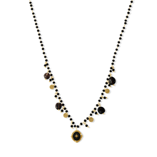 Load image into Gallery viewer, Fabuleux Vous Steel Me Boho Black Stone Necklace