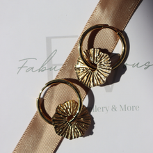 Load image into Gallery viewer, Fabuleux Vous Steel Me Dee Yellow Gold Hoop Earrings