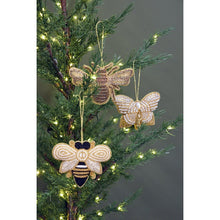 Load image into Gallery viewer, Maytime Majestic Beaded Hanging Bee- White/Gold/Black