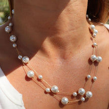 Load image into Gallery viewer, Fabuleux Vous Perle Long Gold Pearl Necklace